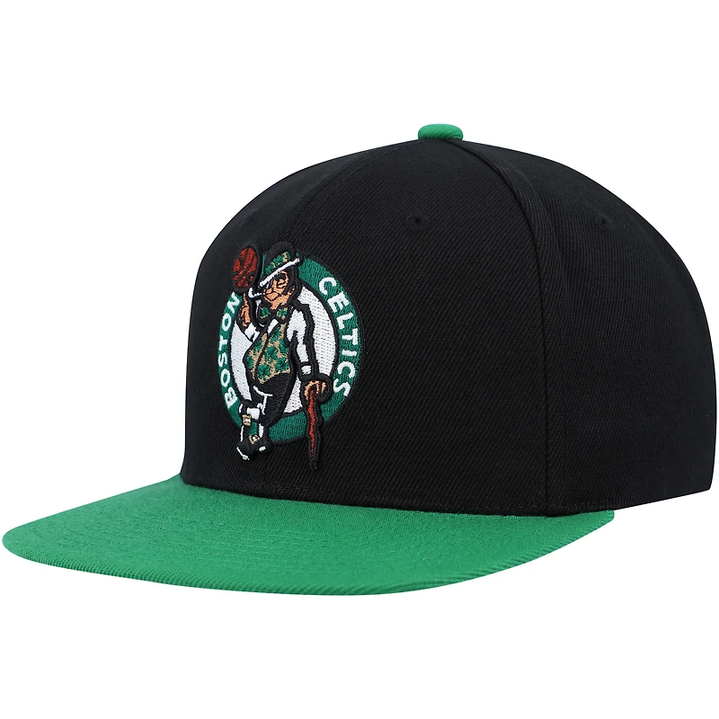 Casquette Snapback Boston Celtics Side Core 2.0 Mitchell & Ness noir/vert pour hommes