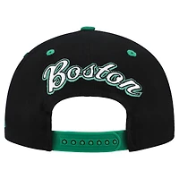 Men's Mitchell & Ness Black/Kelly Green Boston Celtics Backside Script 2-Tone Pro Crown Adjustable Hat