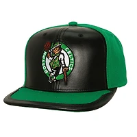 Casquette snapback Mitchell & Ness pour homme, noire et vert Kelly, Boston Celtics, Jour 1