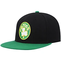 Casquette snapback Mitchell & Ness Hardwood Classics Boston Celtics pour homme, noire et vert Kelly