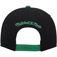 Casquette snapback Mitchell & Ness Hardwood Classics Boston Celtics pour homme, noire et vert Kelly