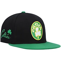 Casquette snapback Mitchell & Ness Hardwood Classics Boston Celtics pour homme, noire et vert Kelly