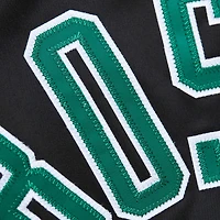 Veste à fermeture éclair intégrale en satin raglan avec logo Hardwood Classics pour hommes Mitchell & Ness noire Boston Celtics Big Tall