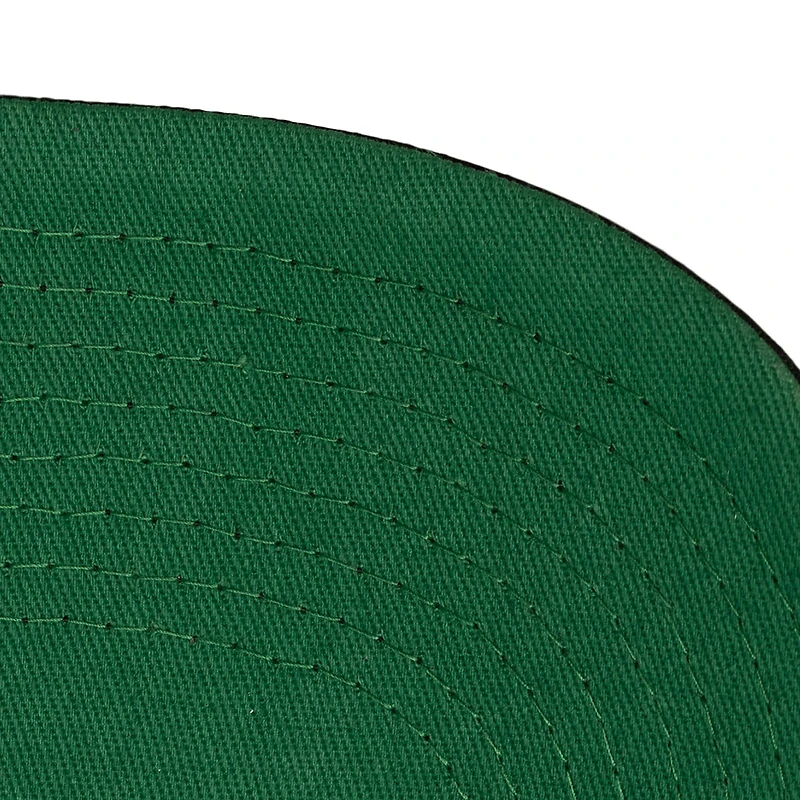 Men's Mitchell & Ness  Black Boston Celtics Busted Logo Wordmark Wrap-Around Pro Pinch Adjustable Hat