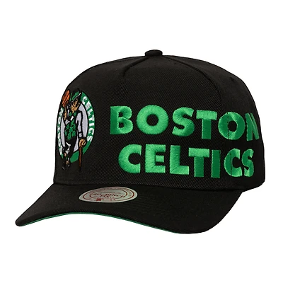 Casquette ajustable Mitchell & Ness Pro Pinch noire avec logo Busted des Boston Celtics pour homme