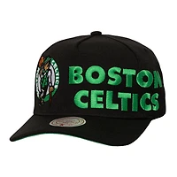 Casquette ajustable Mitchell & Ness Pro Pinch noire avec logo Busted des Boston Celtics pour homme