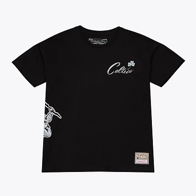 T-shirt Mitchell & Ness noir Boston Celtics Chrome Heritage pour homme