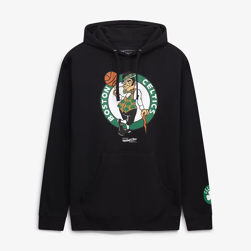 Sweat à capuche en polaire noir Mitchell & Ness Boston Celtics pour homme