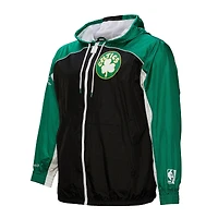 Veste coupe-vent entièrement zippée de qualité supérieure Mitchell & Ness Boston Celtics Hardwood Classics Big Shot pour homme