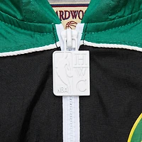 Men's Mitchell & Ness Black Boston Celtics Hardwood Classics Big Shot Premium Full-Zip Windbreaker Jacket