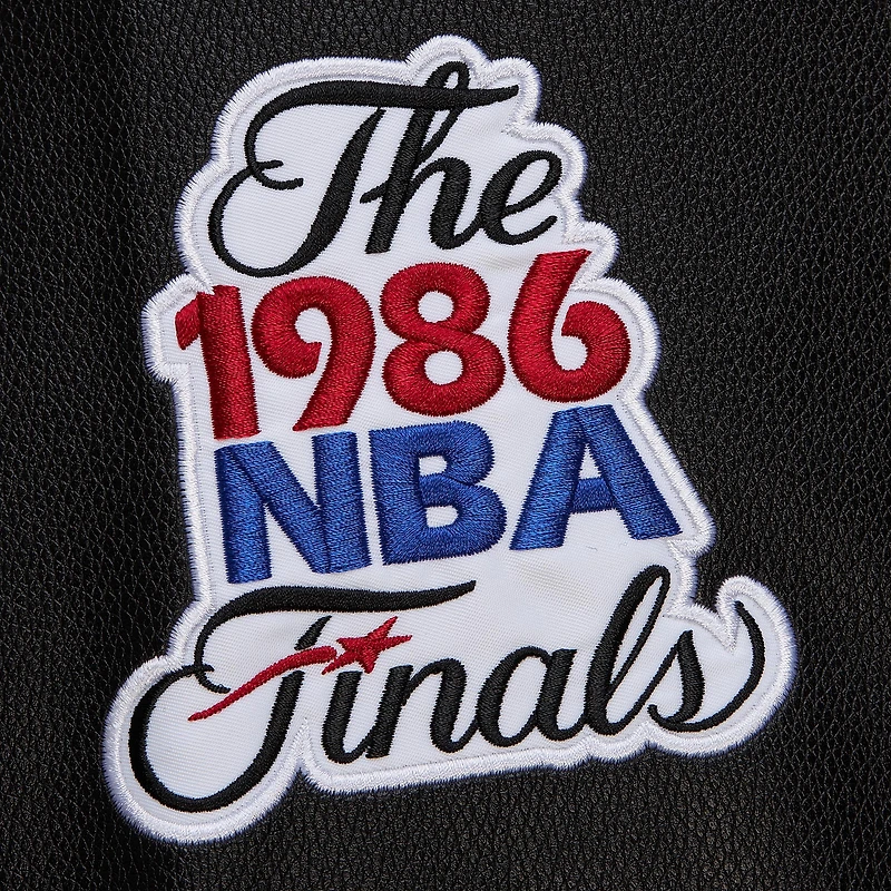 Men's Mitchell & Ness Black Boston Celtics Hardwood Classics Blackout Collection Full-Snap Varsity Jacket