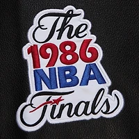 Men's Mitchell & Ness  Black Boston Celtics Hardwood Classics Blackout Collection Full-Snap Varsity Jacket