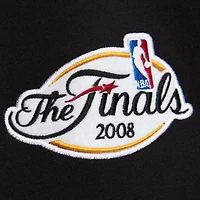 Men's Mitchell & Ness  Black Boston Celtics Hardwood Classics Blackout Collection Pullover Hoodie