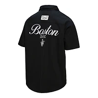 Chemise Mitchell & Ness noire pour homme, motif Boston Celtics Hardwood Classics Camp