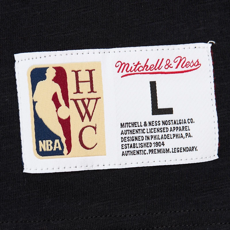 Men's Mitchell & Ness Black Boston Celtics Hardwood Classics Felt Applique Slub T-Shirt