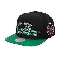 Casquette Snapback MVP Team Script 2.0 des Boston Celtics Hardwood Classics MVP Mitchell & Ness pour homme, noir