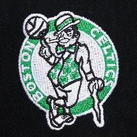 Casquette snapback Mitchell & Ness noire pour homme, Boston Celtics, Hardwood Classics Old School, texte empilé