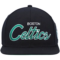 Men's Mitchell & Ness Black Boston Celtics Hardwood Classics Script 2.0 Snapback Hat