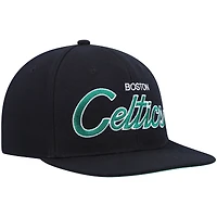 Casquette Snapback noire Mitchell & Ness Boston Celtics Hardwood Classics Script 2.0 pour hommes