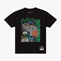 Men's Mitchell & Ness  Black Boston Celtics Lightning Swish T-Shirt