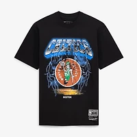 Men's Mitchell & Ness  Black Boston Celtics Lightning T-Shirt