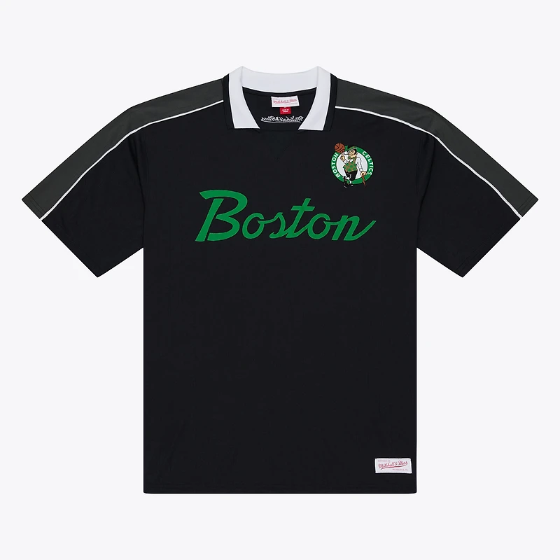 Men's Mitchell & Ness Black Boston Celtics Polo Jersey