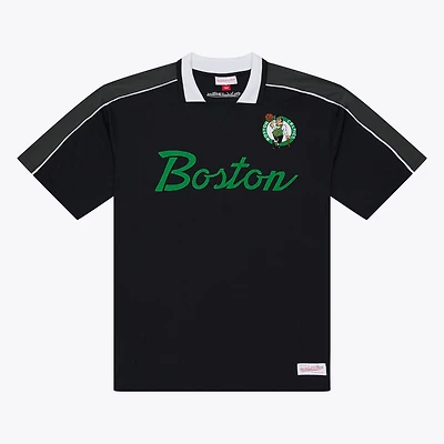 Men's Mitchell & Ness  Black Boston Celtics Polo Jersey