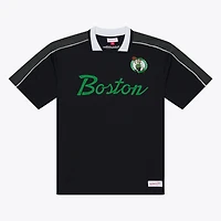 Men's Mitchell & Ness  Black Boston Celtics Polo Jersey