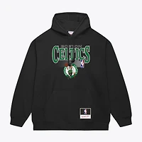 Men's Mitchell & Ness Black Boston Celtics Team Name Stack Logo Hoodie