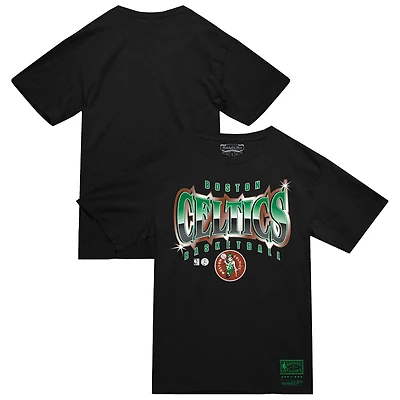 T-shirt Mitchell & Ness noir pour homme, collection mondiale des Boston Celtics, lumineux