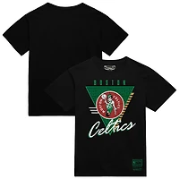 Men's Mitchell & Ness  Black Boston Celtics Worldwide Collection Tri-Logo T-Shirt