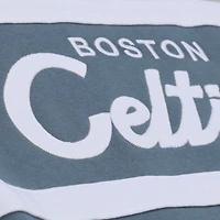 Men's Mitchell & Ness  Blue Boston Celtics Thunderstorm Head Coach Quarter-Zip Jacket