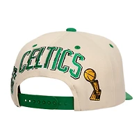 Men's Mitchell & Ness Cream/Kelly Green Boston Celtics 17x NBA Champions Soul Legacy Defined Pro Crown Snapback Hat
