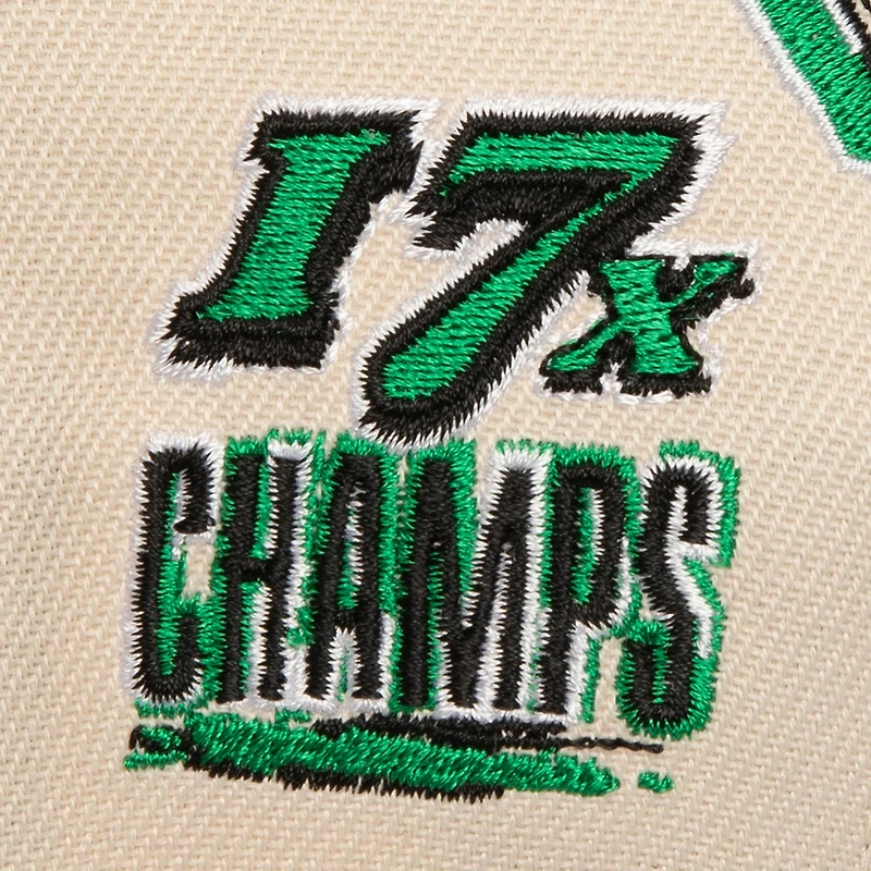 Casquette snapback Mitchell & Ness crème/vert Kelly Boston Celtics 17x NBA Champions Soul Legacy Defined Pro Crown pour homme