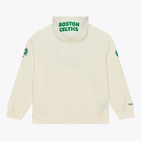Sweat à capuche en polaire premium Mitchell & Ness crème Boston Celtics Hardwood Classics pour homme