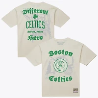 Men's Mitchell & Ness  Cream Boston Celtics Hardwood Classics Chapters T-Shirt