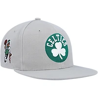 Men's Mitchell & Ness Gray Boston Celtics Side Core 2.0 Snapback Hat