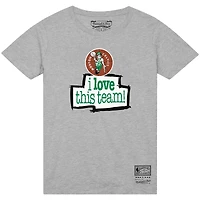 T-shirt gris chiné Mitchell & Ness pour homme des Boston Celtics « J'aime cette équipe »