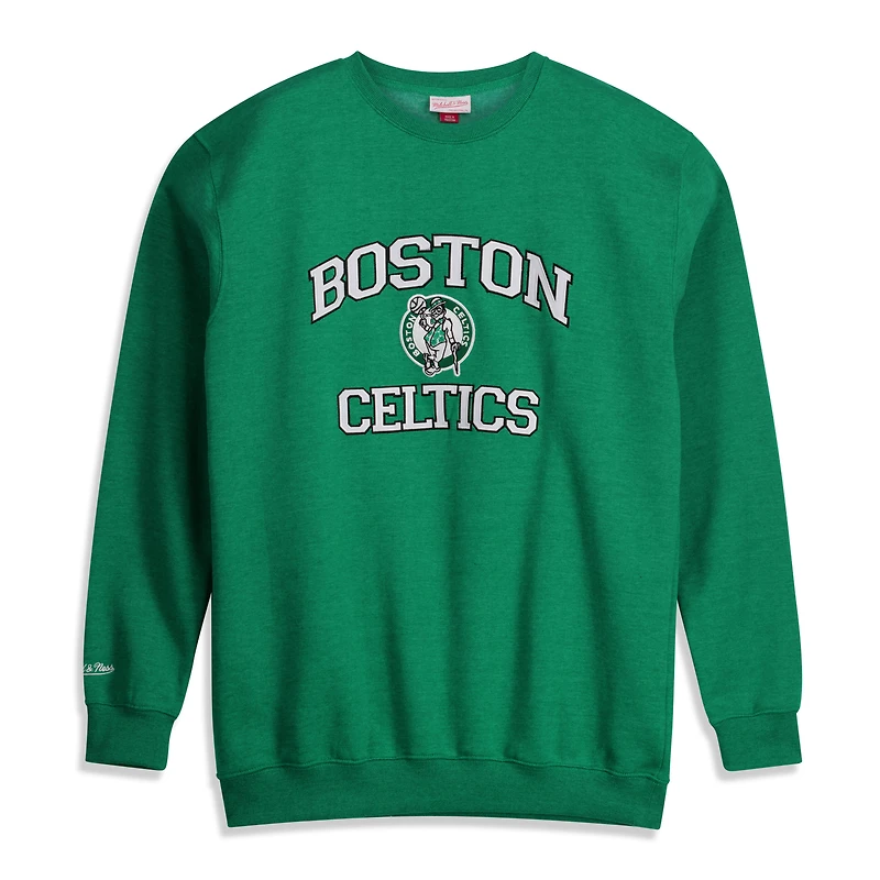Sweat-shirt à col rond Mitchell & Ness Heather Kelly Green Boston Celtics Hardwood Classics pour homme, grandes tailles