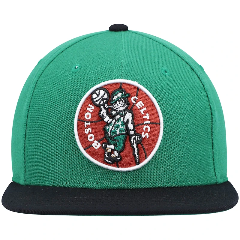 Casquette pour homme Mitchell & Ness Kelly Green/Black Boston Celtics Hardwood Classics Team Two-Tone 2.0 Snapback