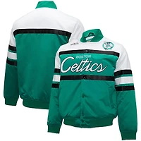 Veste en satin à bouton-pression épais Mitchell & Ness Kelly vert/blanc Boston Celtics Big Tall pour hommes