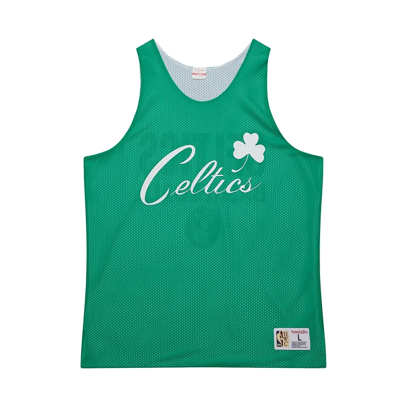 Men's Mitchell & Ness Kelly Green/White Boston Celtics Hardwood Classics Reversible Mesh Practice Jersey