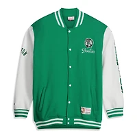 Men's Mitchell & Ness Kelly Green Boston Celtics Big Tall Hardwood Classics Full-Snap Varsity Jacket