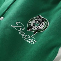 Men's Mitchell & Ness Kelly Green Boston Celtics Big Tall Hardwood Classics Full-Snap Varsity Jacket
