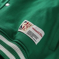 Men's Mitchell & Ness Kelly Green Boston Celtics Big Tall Hardwood Classics Full-Snap Varsity Jacket