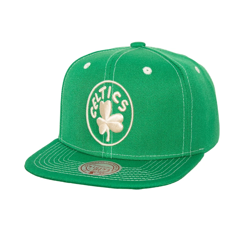 Men's Mitchell & Ness Kelly Green Boston Celtics Energy Contrast Snapback Hat