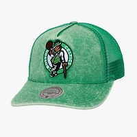 Men's Mitchell & Ness  Kelly Green Boston Celtics Gameday Snow Wash Adjustable Trucker Hat