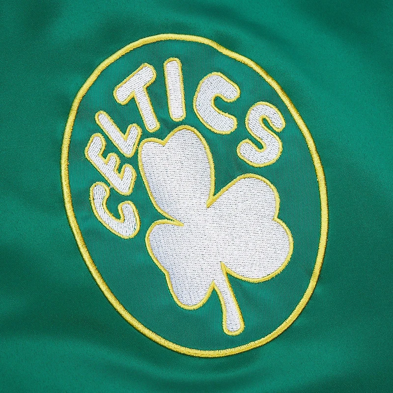 Men's Mitchell & Ness Kelly Green Boston Celtics Hardwood Classic Primetime Full-Snap Satin Jacket