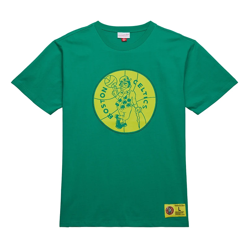Men's Mitchell & Ness Kelly Green Boston Celtics Hardwood Classics Neon Nights Premium T-Shirt