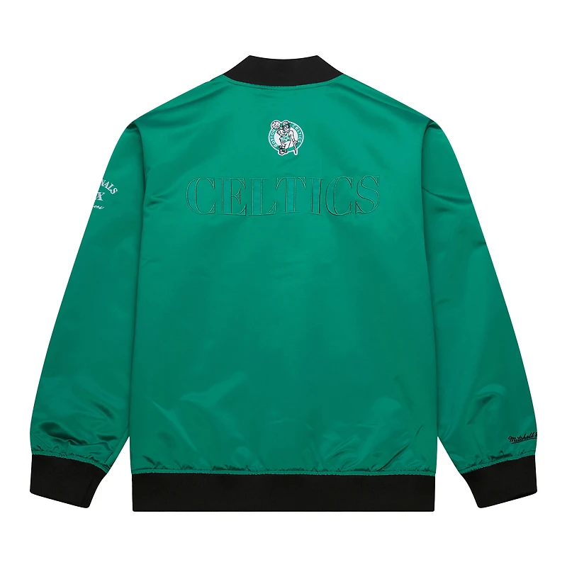 Men's Mitchell & Ness Kelly Green Boston Celtics Hardwood Classics Team OG 3.0 Lightweight Satin Full-Snap Jacket